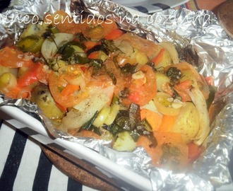 Salada de Inverno de batata, cenoura, alho francês e pimento
