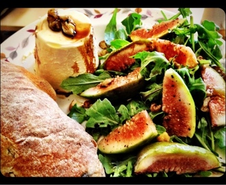 Savoury Panna Cotta with Fig & Walnut Salad