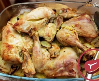 Pollo al horno con limón