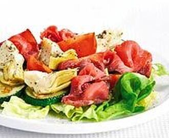 Salade met rosbief en artisjokharten