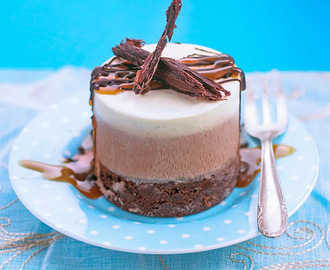 Triple chocolate mousse cake