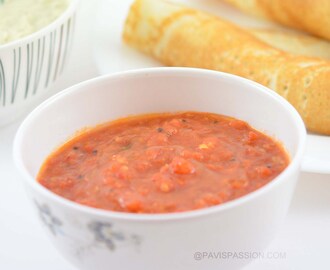 Quick Tomato Chutney, Chutney recipe for Idly Dosa, Thakkali Chutney, No Garlic No Onion Chutney