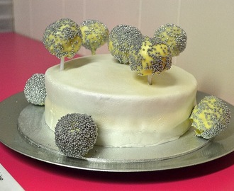 Luscious Lemon Glitter ball cake for Strictly come baking !