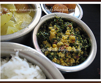 Menthiya Soppu Bele Palya | Fenugreek Leaves-Lentil Stir fry