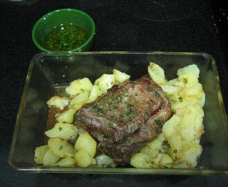Vedella marinada al forn amb patates
