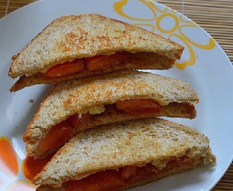 Super easy tomato cheese sandwich recipe - breakfast in 5 minutes- easy snack ideas