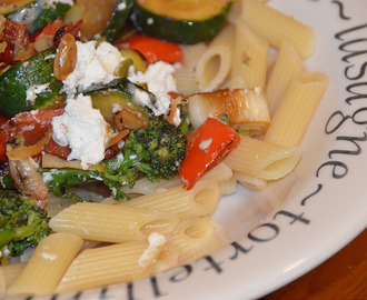 Vegetable And Goats Cheese Pasta