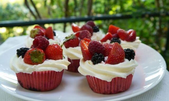 Cupcakes aux fruits rouges
