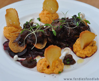 Recipe: Oxtail & Sweet Potato Mash w/ Red Cabbage & Beetroot in a Port Reduction