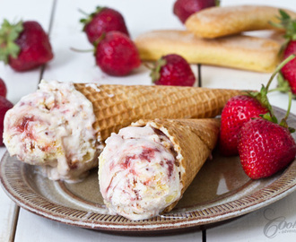 Strawberry Condensed Milk Ice Cream