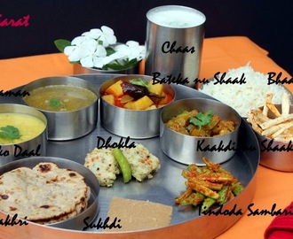 Simple Saurashtra Lunch Thali - Gujarat Special