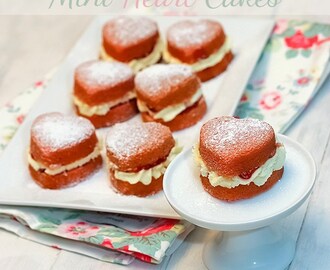 Victoria Sponge Mini Heart Cakes