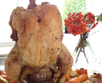 Beer can chicken i ovn