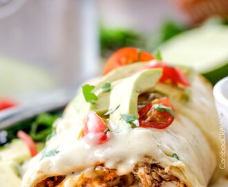 Smothered Baked Chicken Burritos