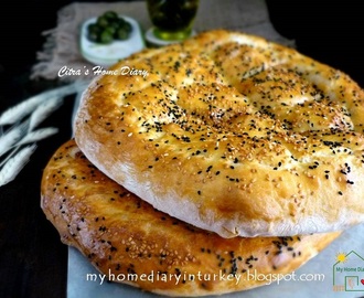 No knead Ramazan Pidesi / Turkish Pide bread (flat bread) with step by step pictures