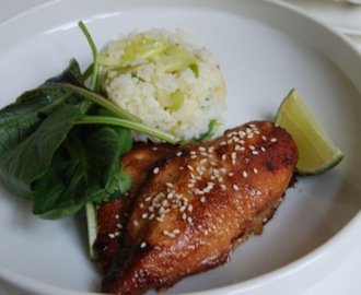 Japansk inspirert: Teriyaki kylling med stekt ris av lime & ingefær smak...