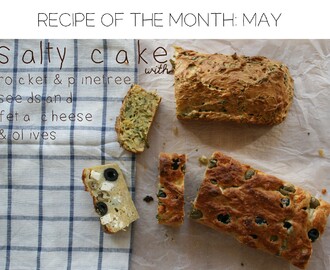 Recept van de maand mei: hartige cake met feta & olijven en met rucola & pijnboompitten