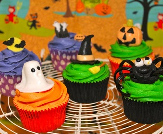 Cupcakes y Tarta de Halloween.