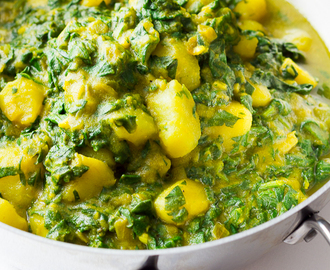 Spinach and Potato Curry | Palak Aloo