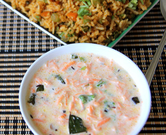 Carrot Raita - Carrot Thayir pachadi - Carrot in yogurt sauce - Gajar ka raita - Simple side dish for fried rice / roti / chapathi