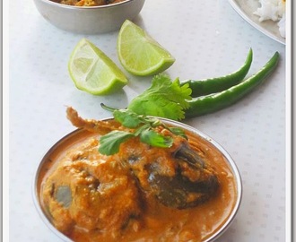 Hyderabadi Bagara Baingan / Baby Eggplant In Coconut Creamy Gravy.