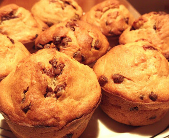 Muffins μπανάνας με σταγόνες σοκολάτας