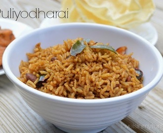 Puliyodharai - Tamarind rice - Puliyogare