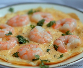 Prawn and chive omelette