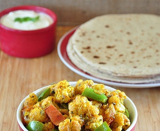 Gobi Shimla Mirch Sabzi | Cauliflower Capsicum Fry