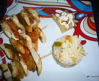 Pollo y arroz con verduras