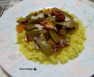 Arroz de Açafrão das Ìndias com legumes salteados // Saffron rice with sautéed vegetables Indies