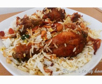 Fried chicken biriyani (Thalassery biriyani) - with stepwise picture