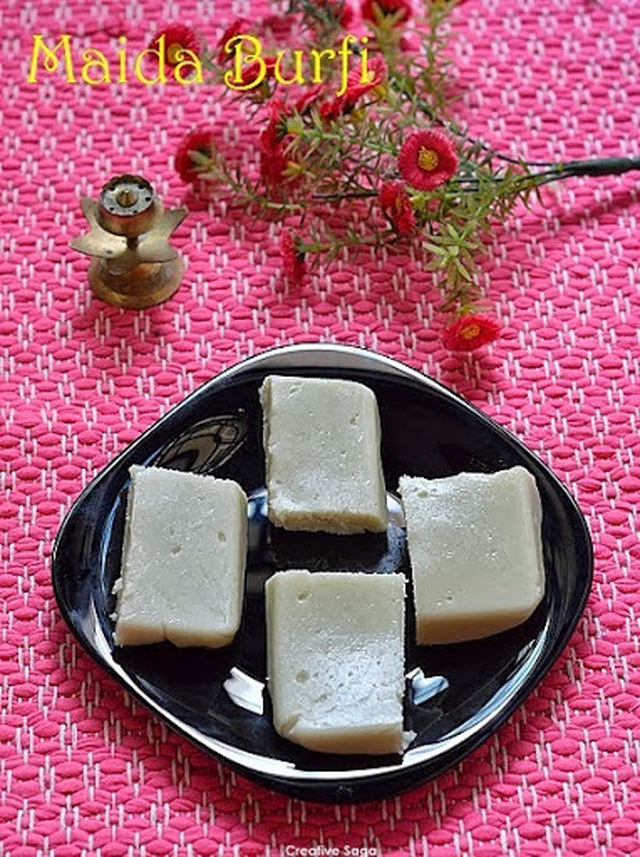 Maida burfi recipe- how to make fudge with plain flour - Easy diwali sweets recipes