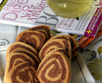 Almond pinwheel cookies - Recipe with Almond meal - Kids friendly recipe - Snack recipe - Eggless cookies recipe