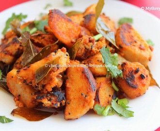 Arbi Roast / Seppankizhangu Varuval / Taro root fry