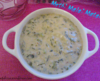 Methi Matar Malai (Fenugreek leaves curry with peas)