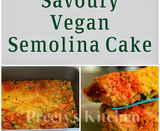 Savory Vegan Semolina Cake ( Step By Step Pictures)