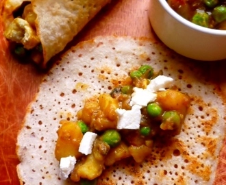 fancy a weekend food project? dosas with a pea and potato curry and paneer