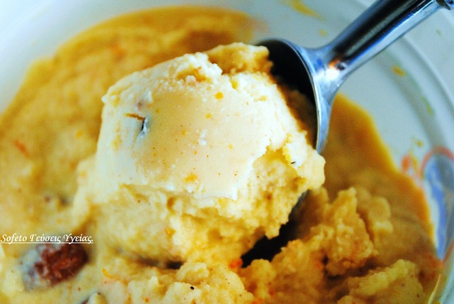 Υγιεινό σορμπέ παγωτό, με κανέλα και κάρδαμο αλά sofeto       (χωρίς ζάχαρη και λιπαρά).
