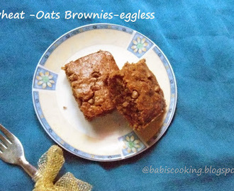 Whole Wheat Flour &Oats Brownies -Eggless | Eggless Baking