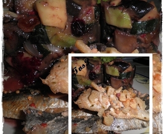 Dia 1 na cozinha - Salada de legumes e frutos vermelhos com sardinha