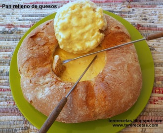 Pan relleno de quesos