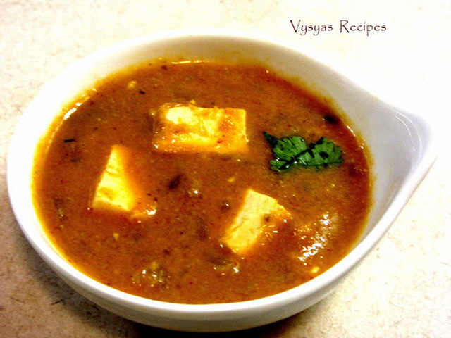 Paneer korma - Simple  Paneer kurma - Indian Paneer Recipes - Side dish for Chapathi Dosa Rice Roti