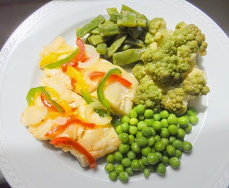 Dietes, Papillota de bacallà fresc acompanyat de verdura