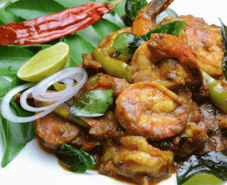 SPICY TANGY PRAWNS KERALA STYLE