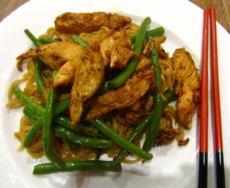 Stir fried chicken with ginger, chilli, garlic and lime