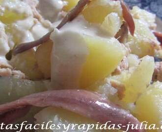 Ensalada de patatas con anchoas y atún - Fácil - 23 Min.