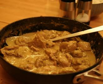 Mild chicken curry with coconut milk