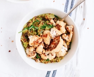 Curry Quinoa With Greens And Cauliflower