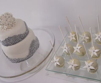 Silverpearls weddingcake and cakepops til bryllypsmiddag på Sigstad Gård.